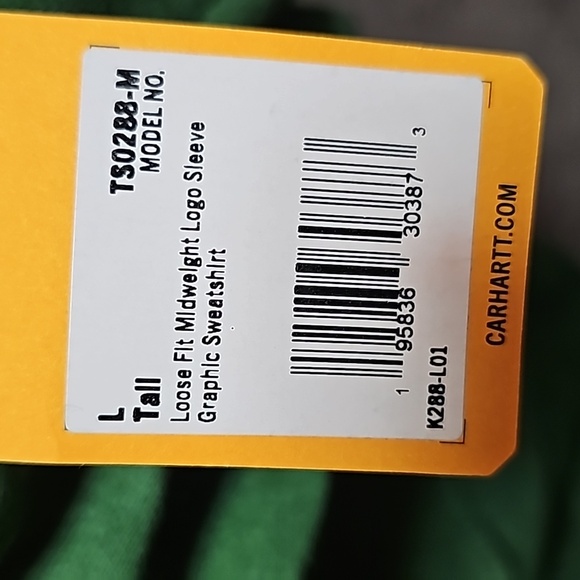 New Carhartt Pullover Sweatshirt w/ Hoodie in Big and Tall mens size LT - Picture 5 of 5